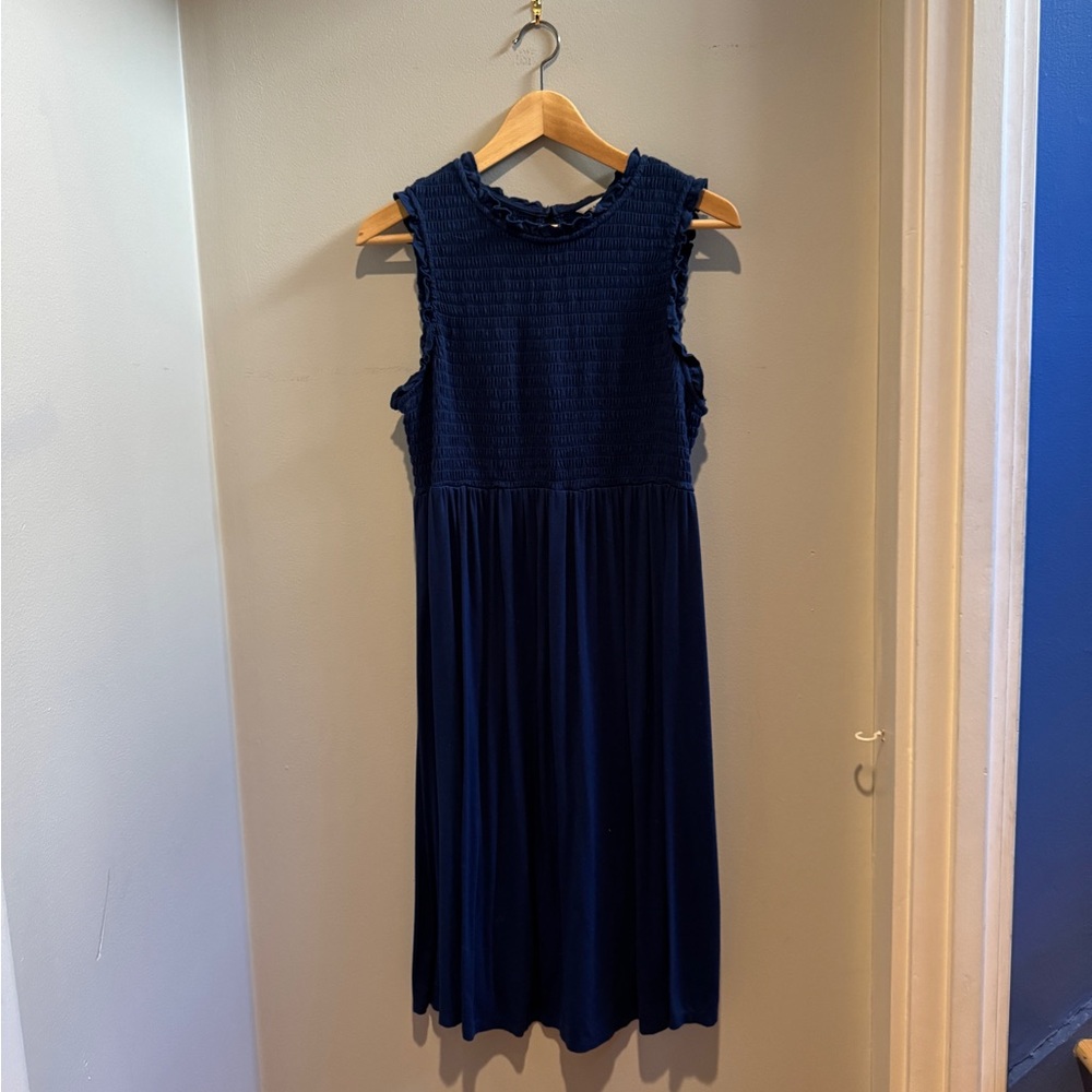 The Nines by HATCH Textured Navy Dress